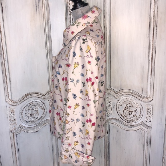 Unique Nature Novelty Print Puffy Buttons Puffer Jacket Size Medium - Picture 9 of 16